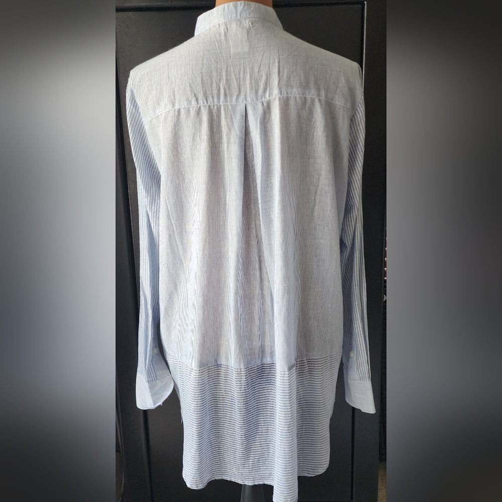 Lightweight Beachy blue and white striped 100% cotton tunic Levi's ladies XL - Picture 6 of 8